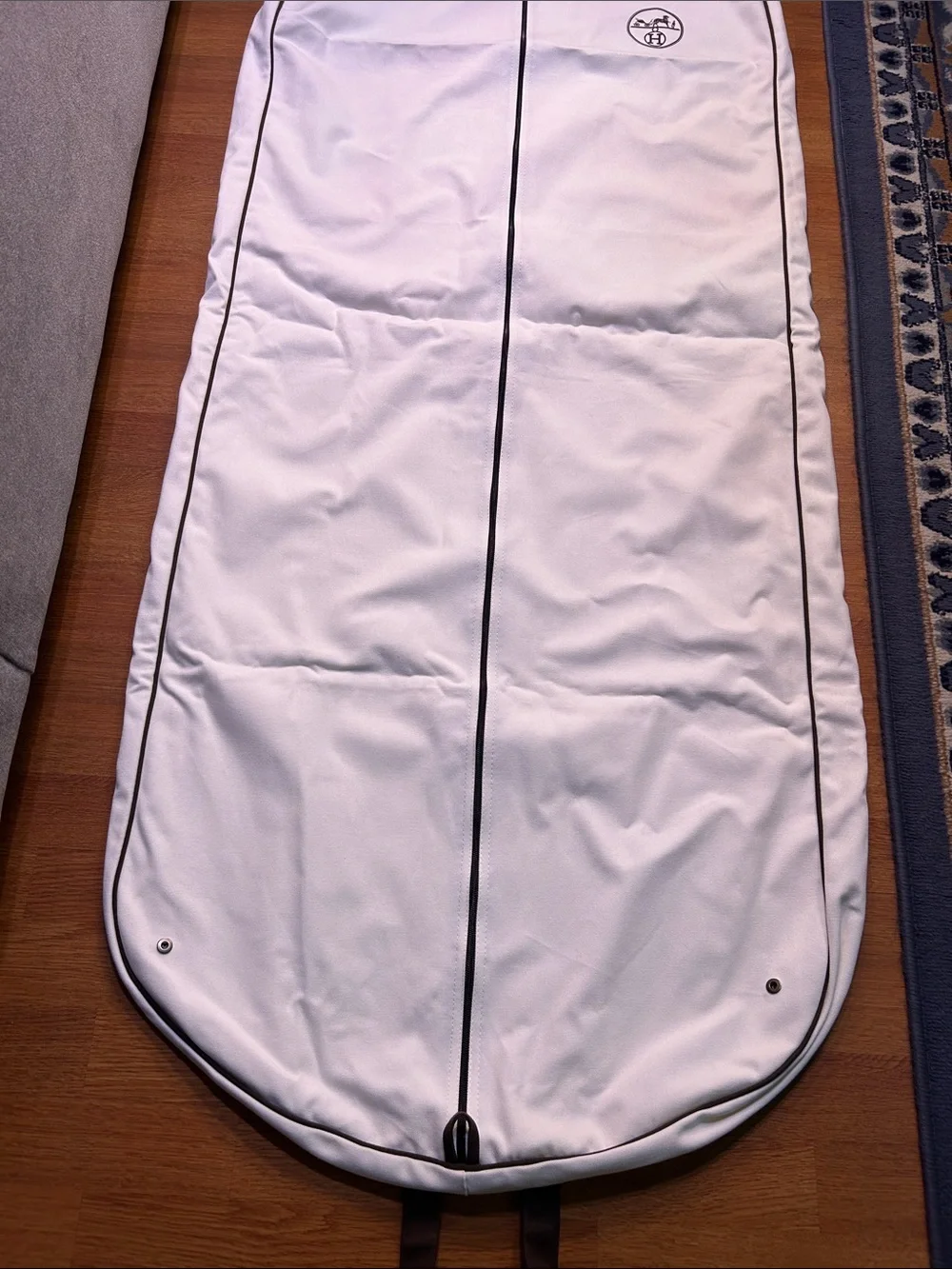 HERMES White Garment Bag